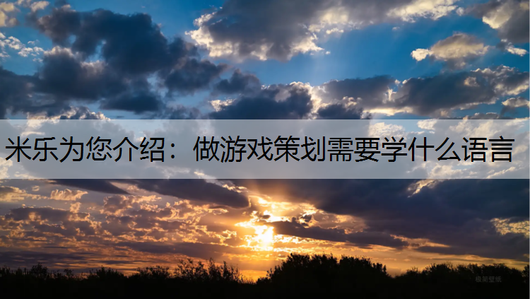 米乐为您介绍：做游戏策划需要学什么语言